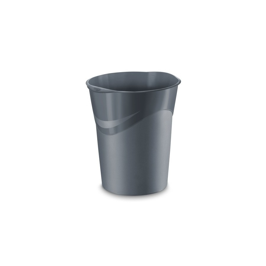 PAPELERA PLAST. CERRADA CEP GLOSS GRIS