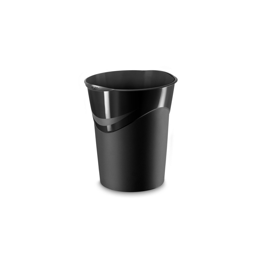 PAPELERA PLAST. CERRADA CEP GLOSS NEGRO