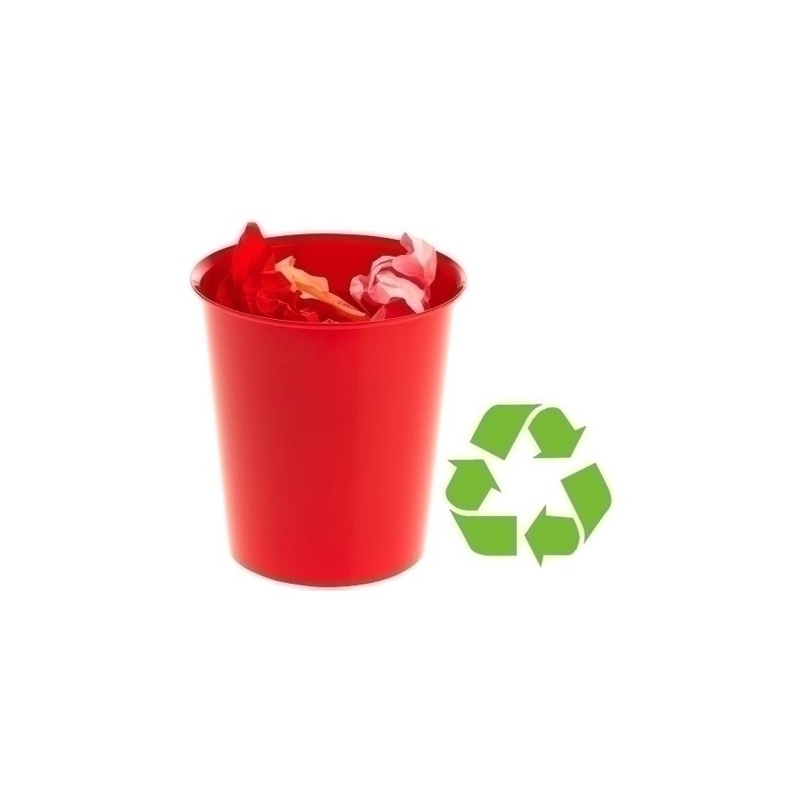 PAPELERA PLASTICO CERRADA ROJA