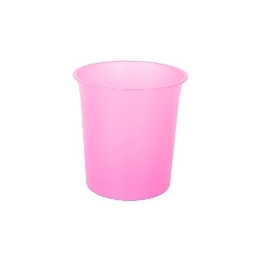 PAPELERA PLASTICO CERRADA TRASL.FUCSIA