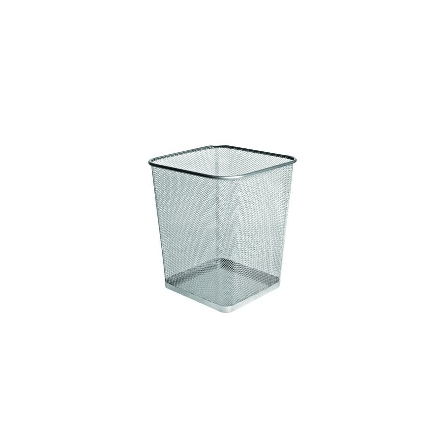 PAPELERA FOROFIS METAL CUADRADA PLATA