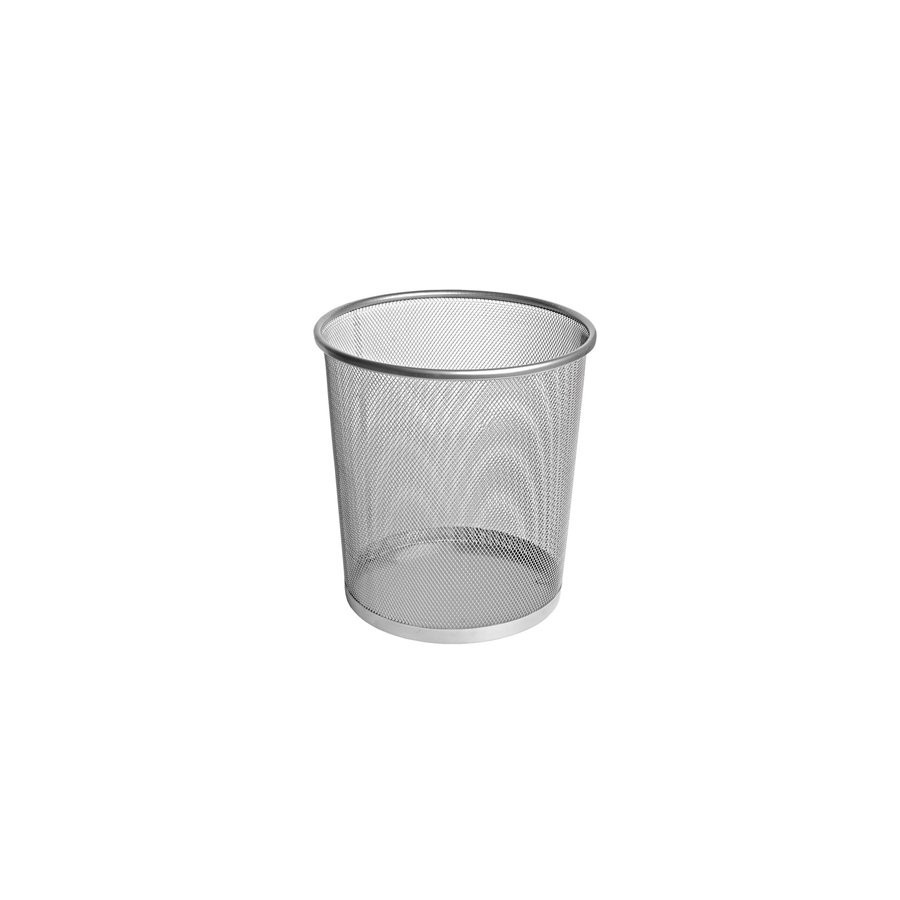 PAPELERA FOROFIS METAL REDONDA PLATA