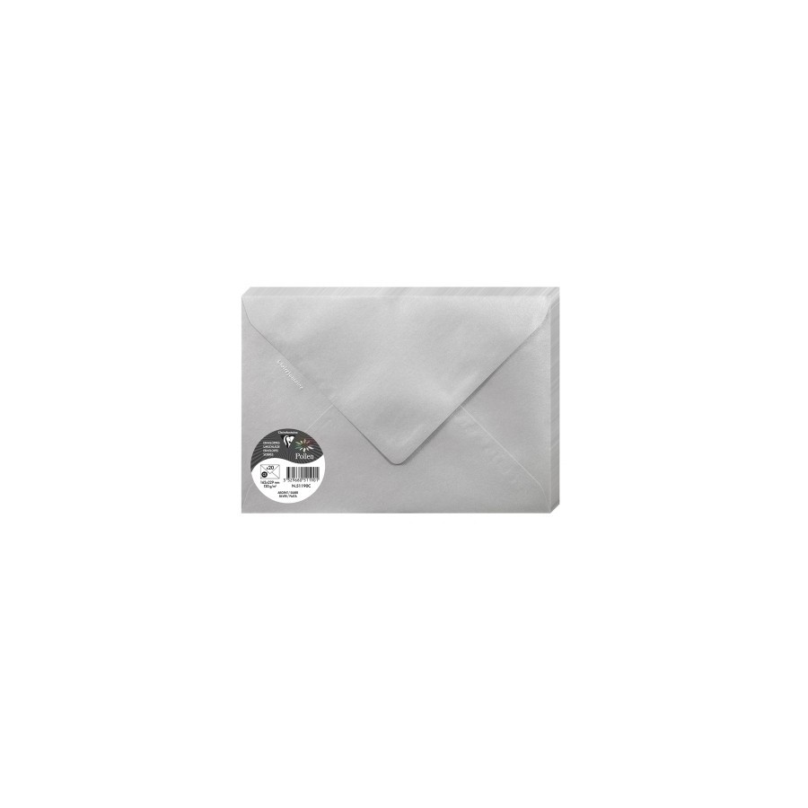 SOBRE CLAIREFONTAINE 162x229 PLATA P/20