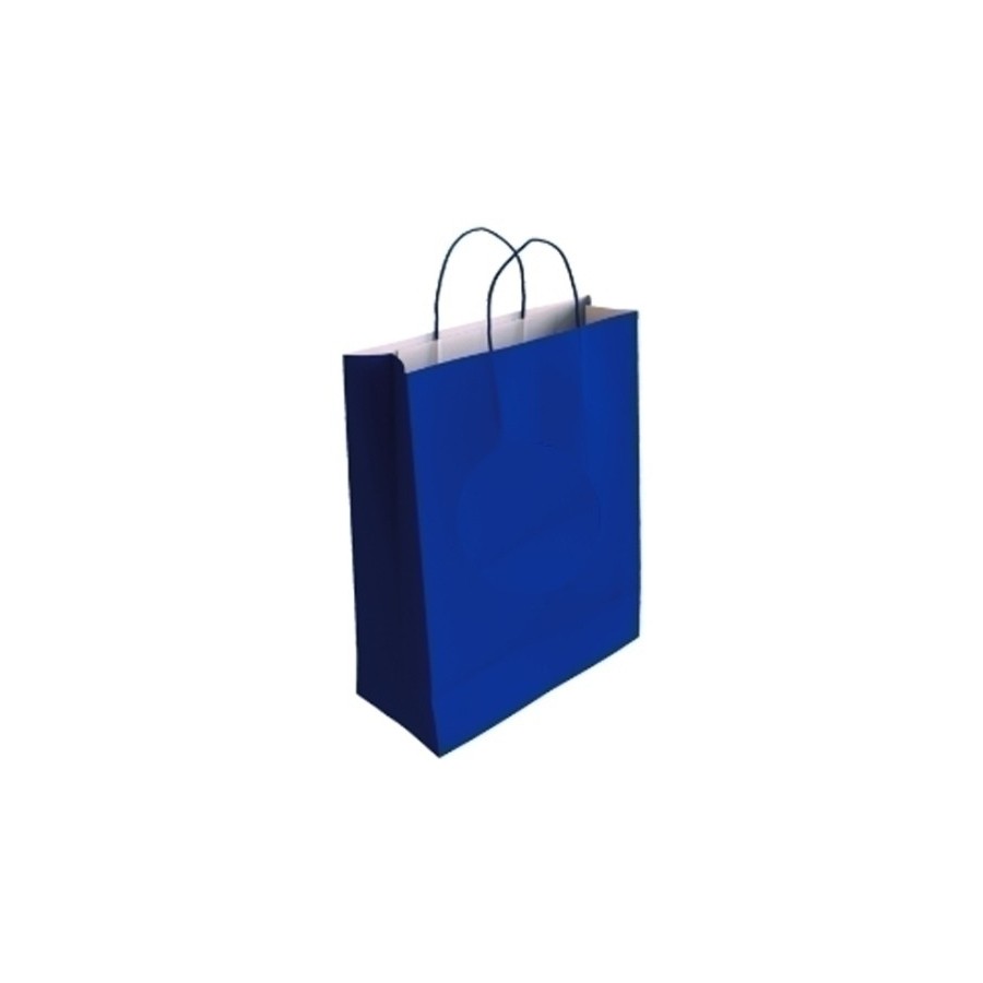 BOLSA PAPEL KRAFT BLANCO 18x24 AZUL P/50