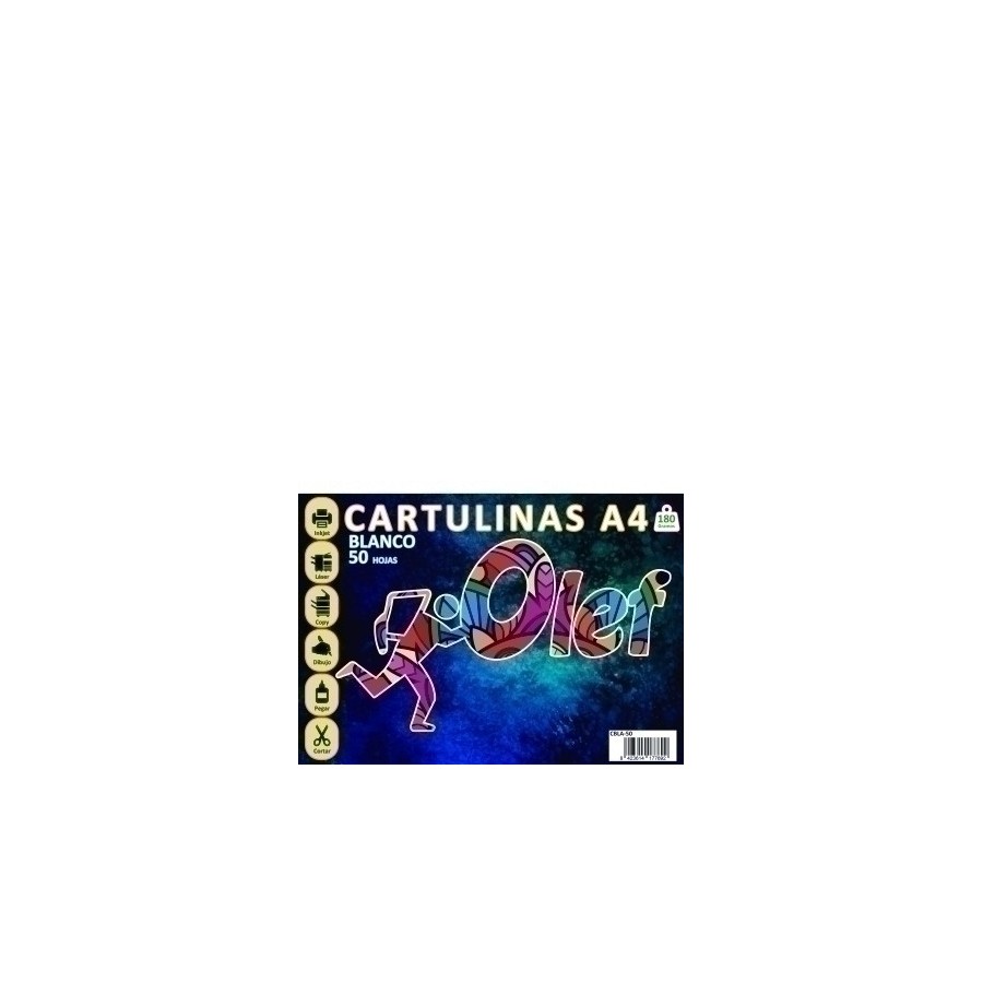 CARTULINA A4 OLEF 185g BLANCO P/50