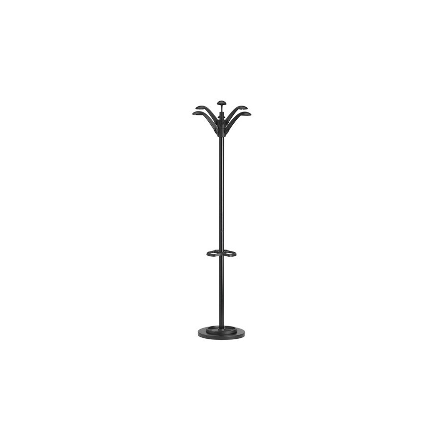 PERCHERO PIE UNILUX FLORA 6 COLG. NEGRO