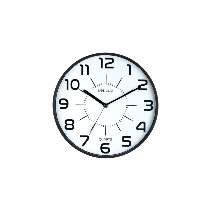 RELOJ PARED UNILUX POP NEGRO 28 cm Ø