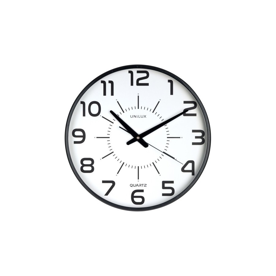 RELOJ PARED UNILUX MAXI POP NEGRO 37,5cm