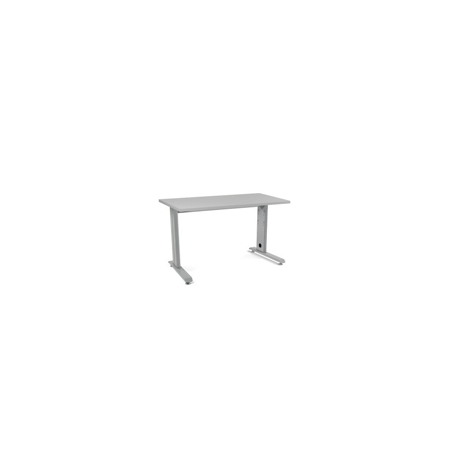 MESA ROCADA METAL 120x60 ALUMINIO/GRIS