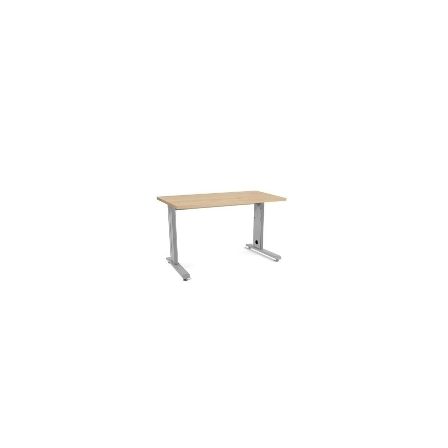 MESA ROCADA METAL 120x60 ALUMINIO/ROBLE