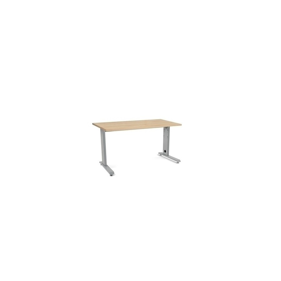 MESA ROCADA METAL 140x80 ALUMINIO/ROBLE