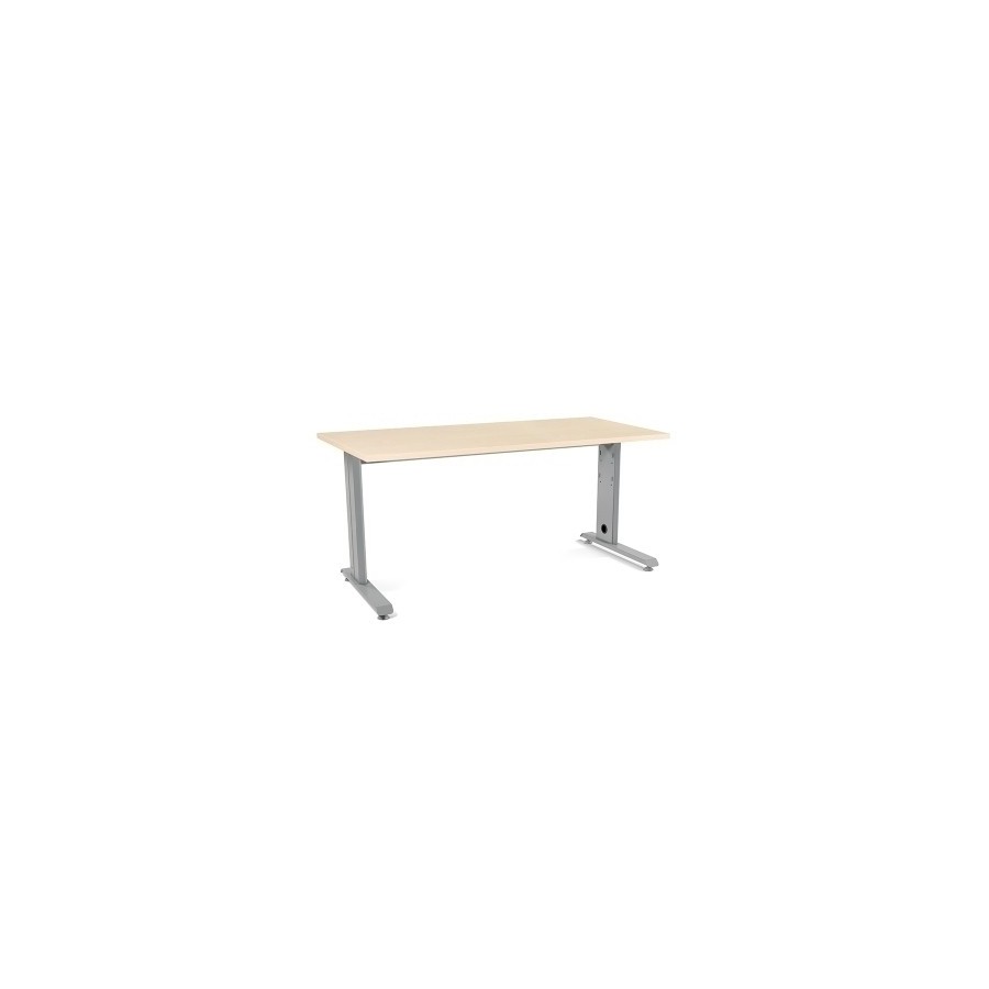 MESA ROCADA METAL 160x80 ALUMINIO/HAYA