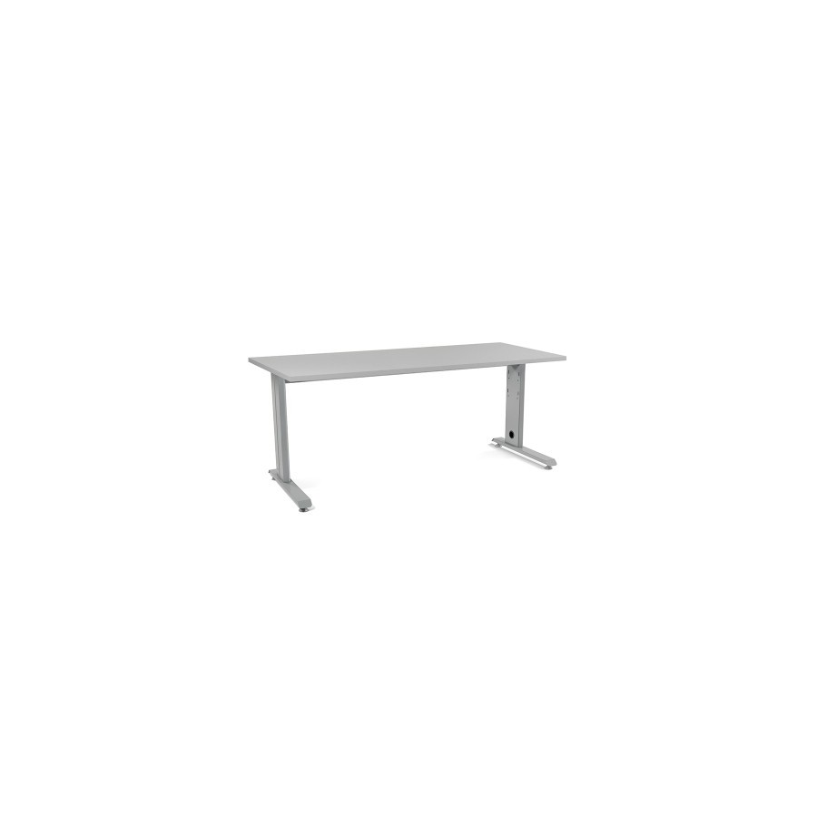 MESA ROCADA METAL 180x80 ALUMINIO/GRIS