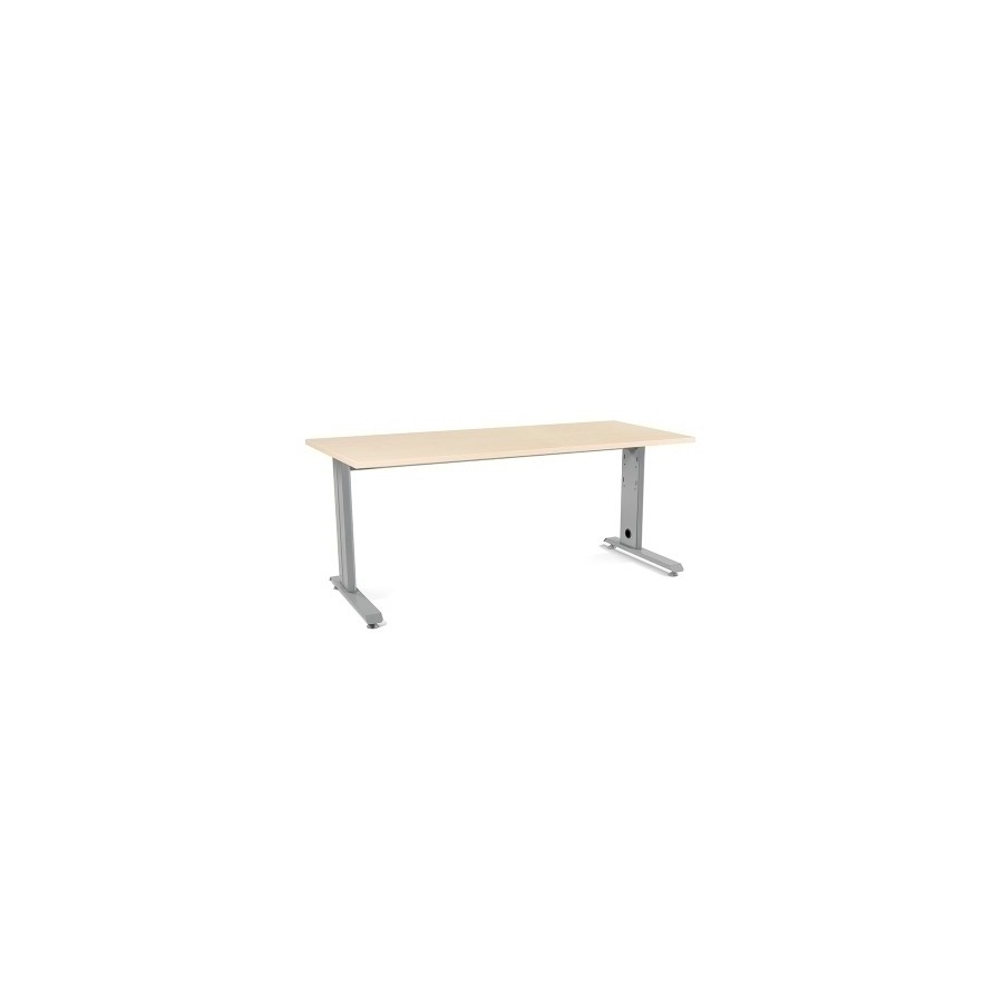 MESA ROCADA METAL 180x80 ALUMINIO/HAYA