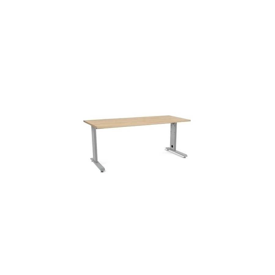MESA ROCADA METAL 180x80 ALUMINIO/ROBLE