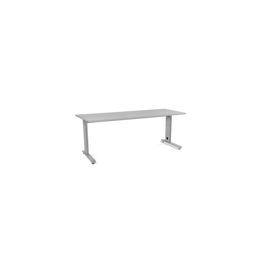 MESA ROCADA METAL 200x80 ALUMINIO/GRIS