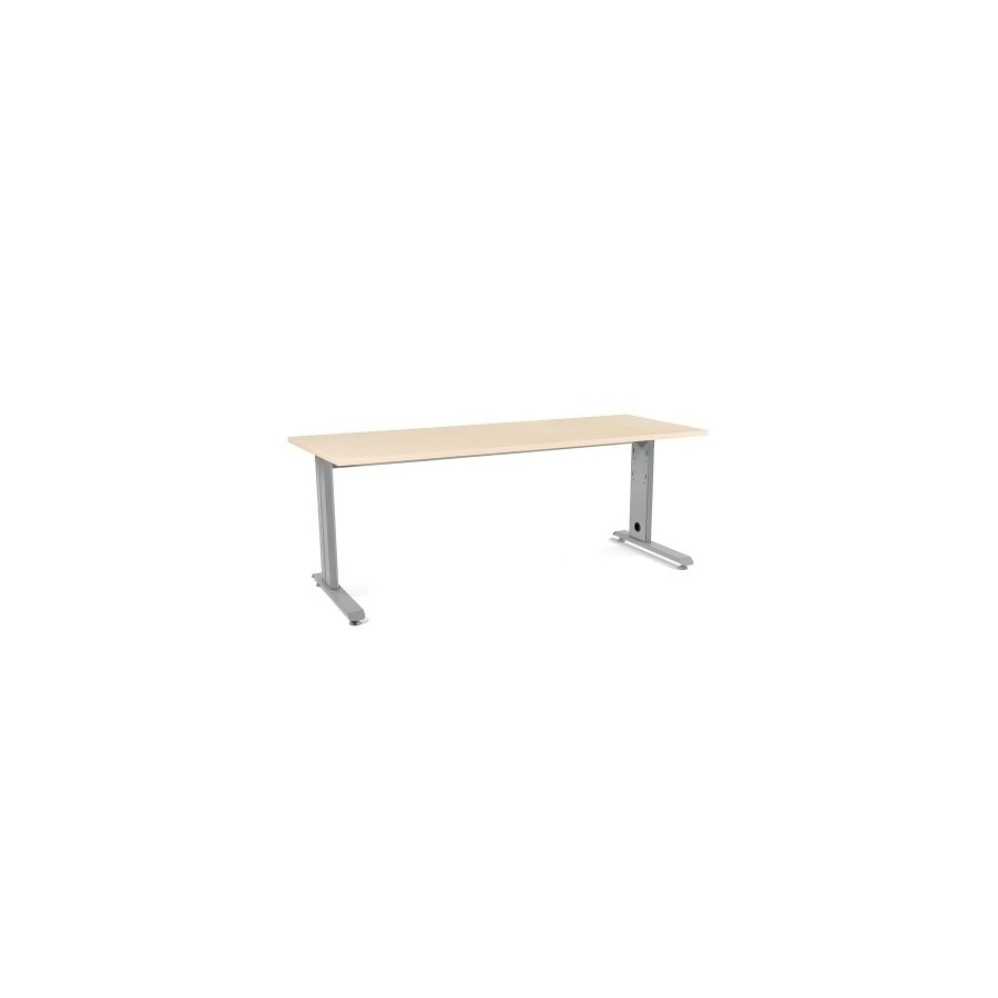 MESA ROCADA METAL 200x80 ALUMINIO/HAYA