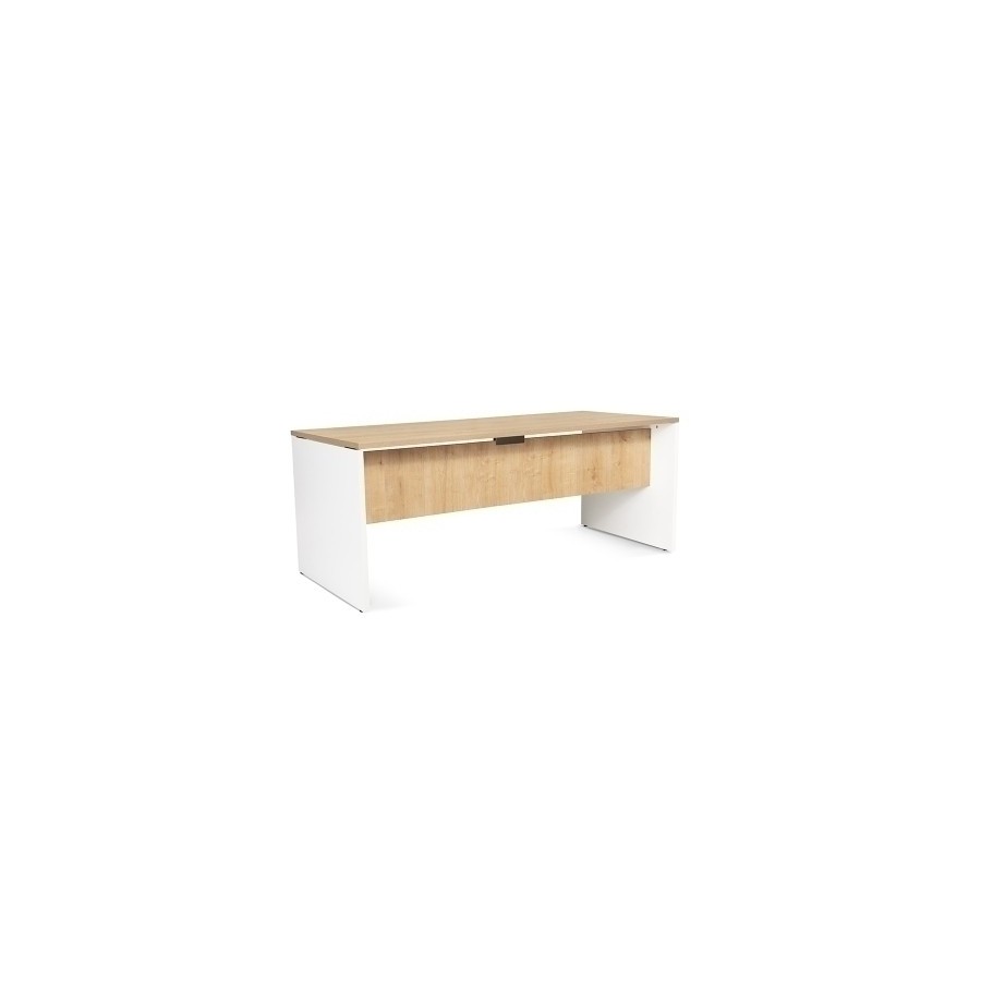 MESA ROCADA WORK 180x80 BLANCO/ROBLE