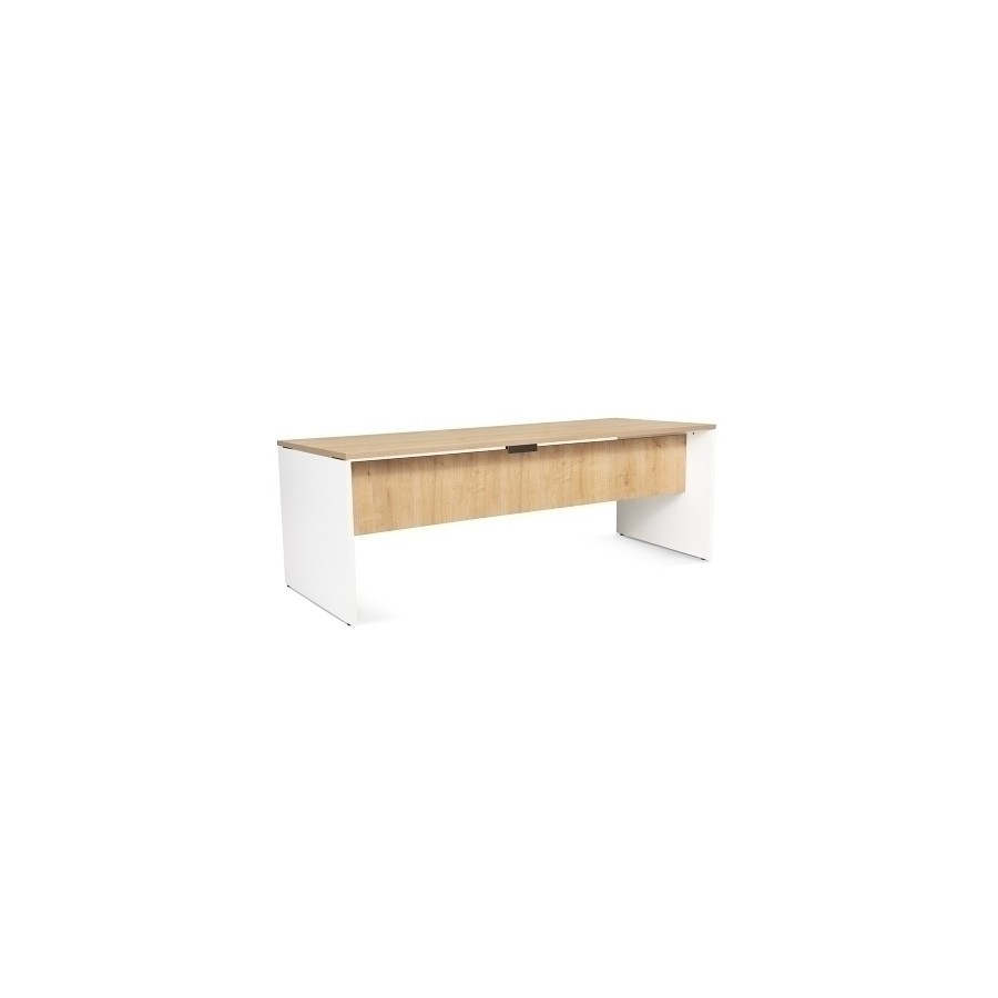 MESA ROCADA WORK 200x80 BLANCO/ROBLE