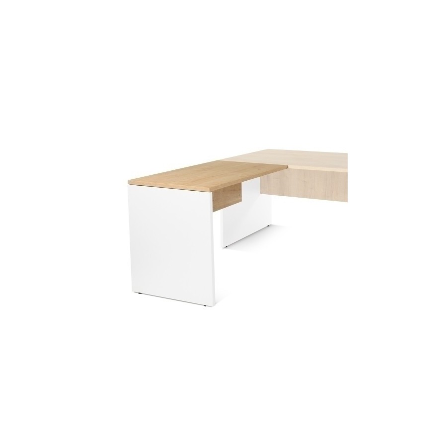 MESA ROCADA WORK ALA 100x60 BL/ROBLE