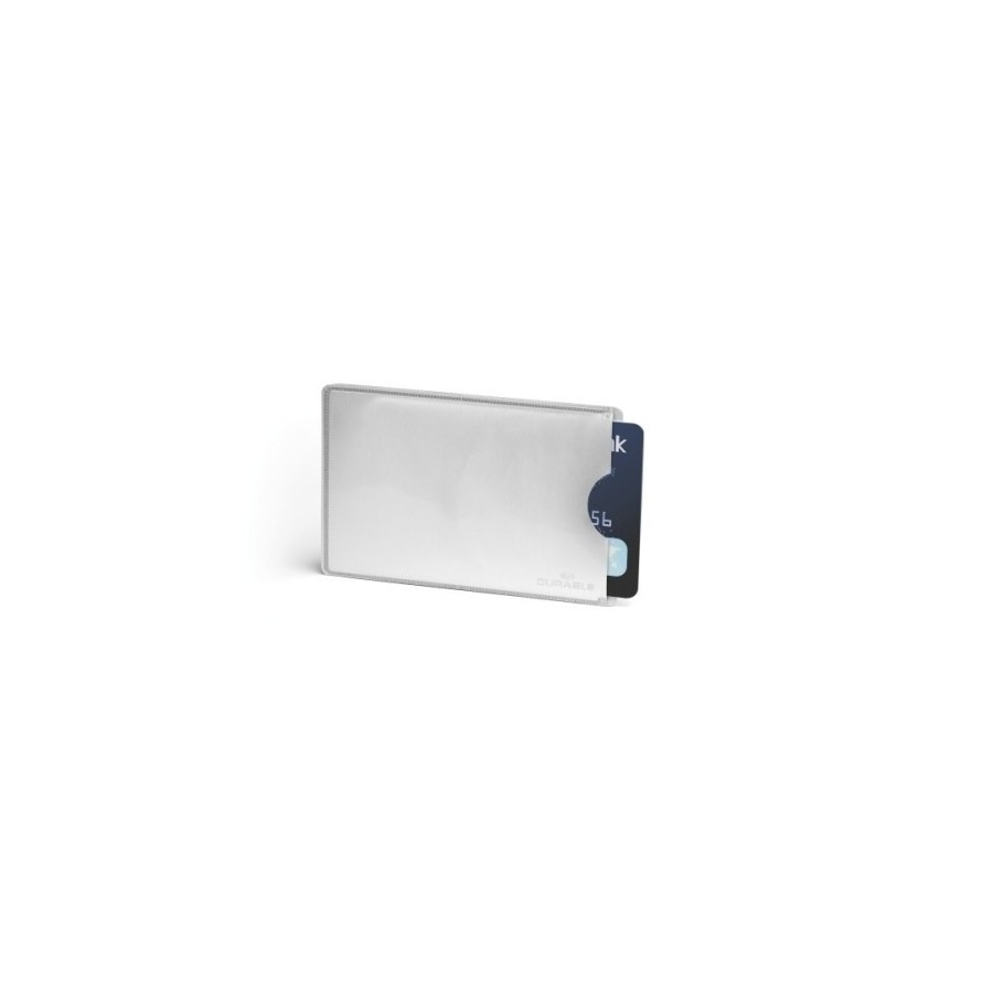 FUNDA TARJETAS DURABLE RFID PLATA B/10
