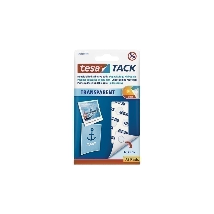 PUNTO ADHESIVO TESA TACK TRANSP. 72 UD