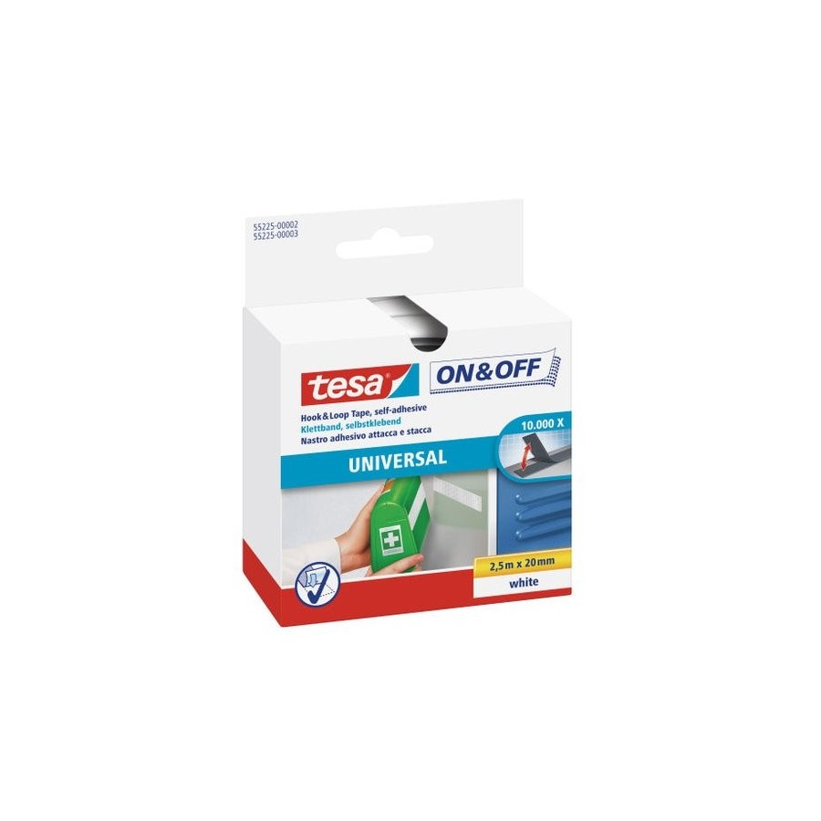 CINTA VELCRO TESA ON&OFF 2,5x20 BLANCO
