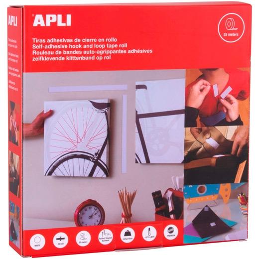 CINTA VELCRO APLI ADHESIVA 2x25m BL