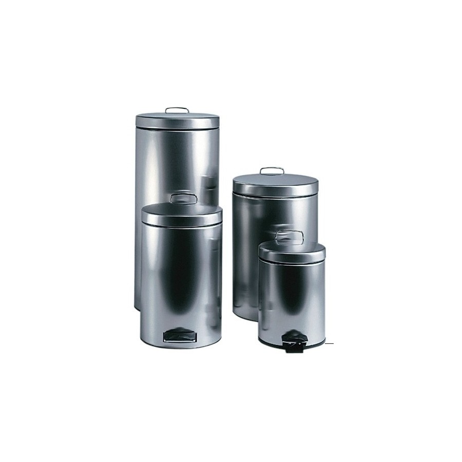 PAPELERA ACERO INOX TAPA PEDAL 12 LITROS