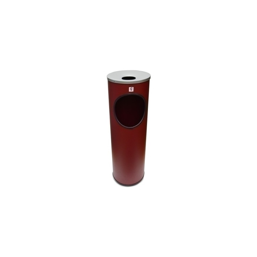 PAPELERA CENICERO CILINDRO METALICA REDONDA B-10 21.5 Ø BURDEOS
