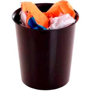 PAPELERA PLASTICO CERRADA A.2000 18 LITROS NEGRO