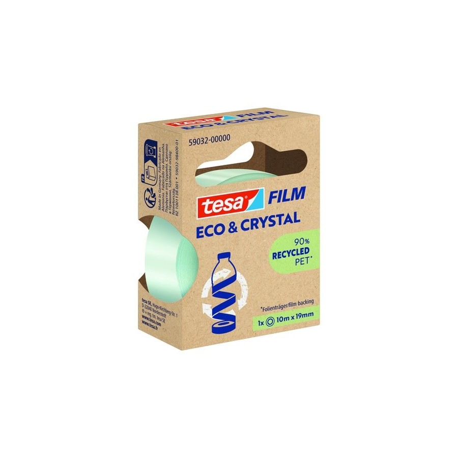 CINTA ADHESIVA TESA ECO&CRYSTAL (90% reciclado) rollo 10x19