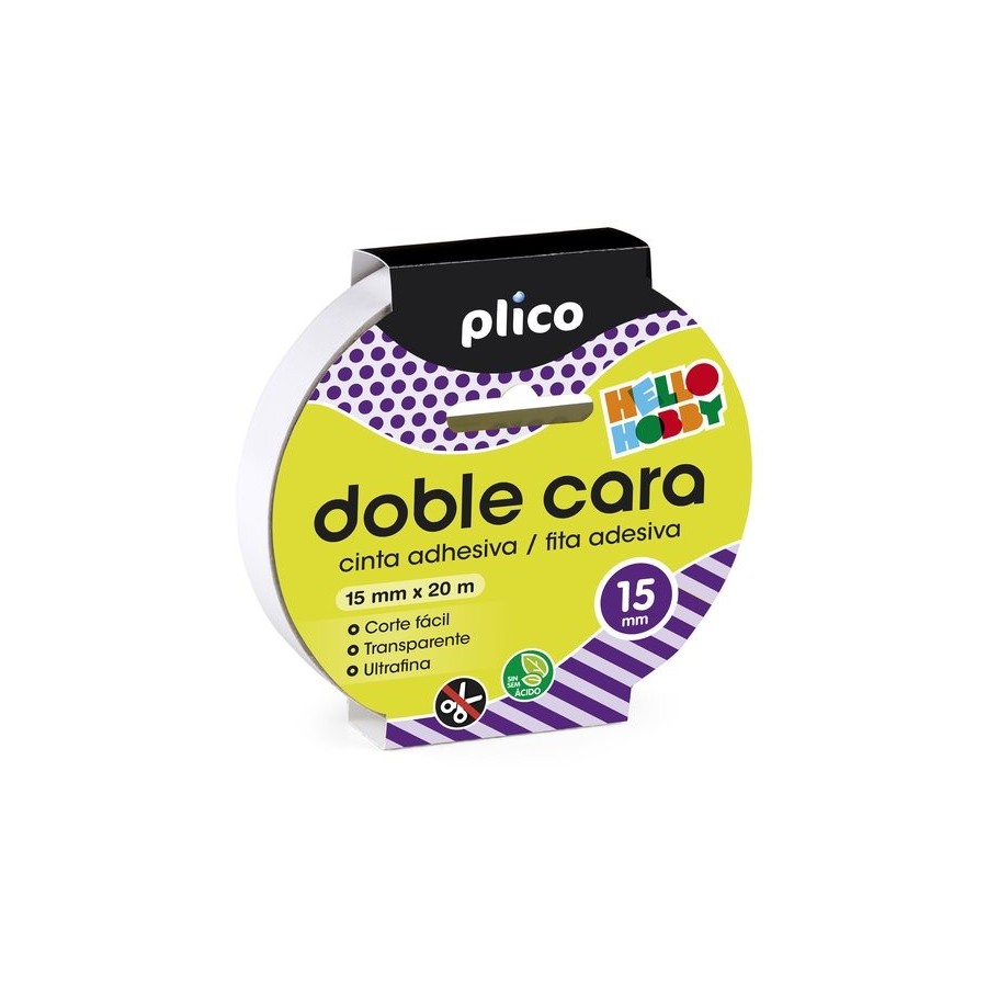 CINTA ADHESIVA DOBLE CARA PLICO rollo 15x20