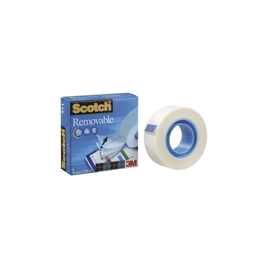 CINTA ADHESIVA SCOTCH MAGIC QUITA y PON INVISIBLE REMOVIBLE rollo 32,9x19