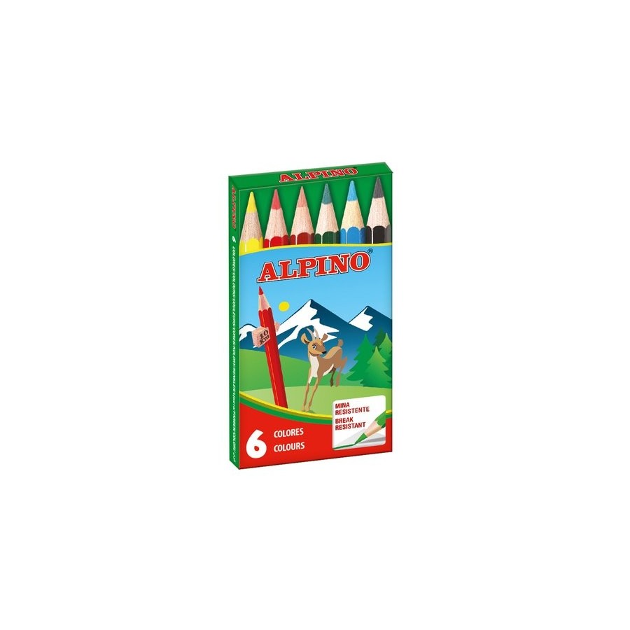 LAPICES de COLORES ALPINO  CORTOS estuche de  6