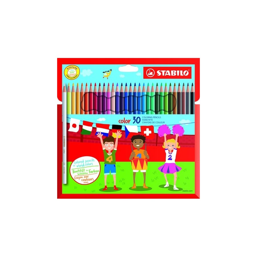 LAPICES de COLORES STABILO COLOR ESTUCHE de 30 (Basicos + Fluor)