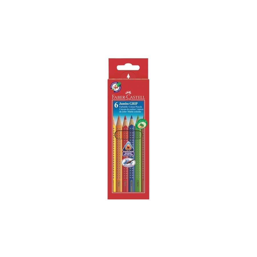 LAPICES ACUARELABLES FABER-CASTELL JUMBO GRIP estuche de  6
