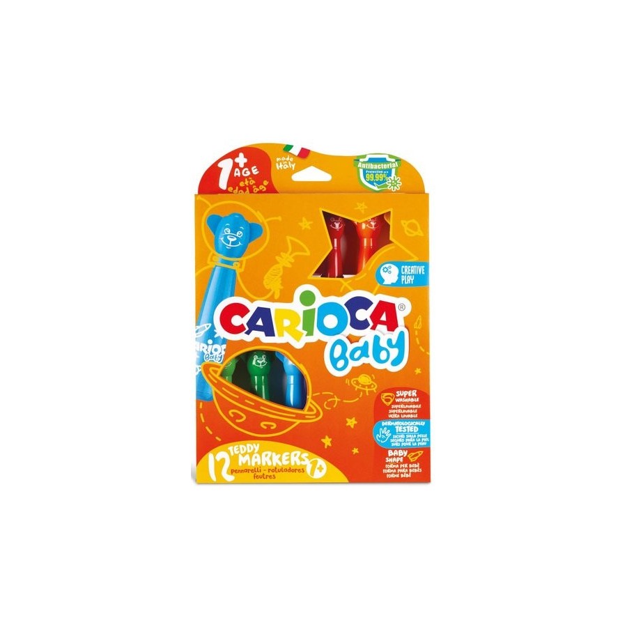 ROTULADOR CARIOCA BABY TEDDY MARKER ESTUCHE de 12