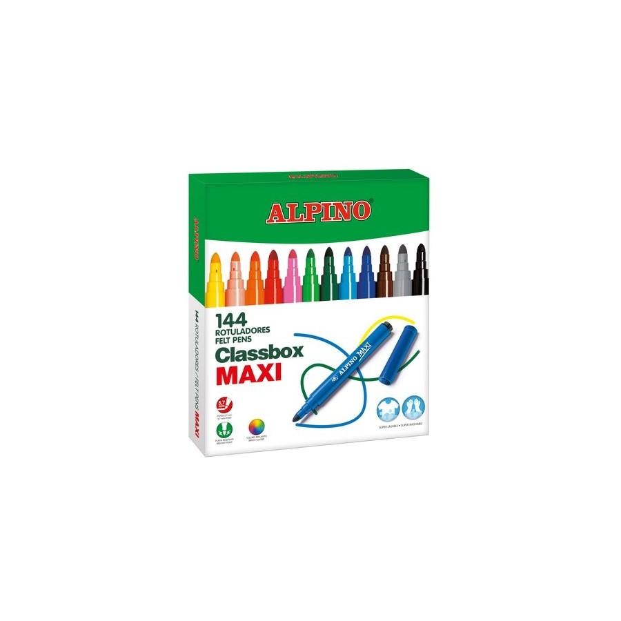 ROTULADOR FIBRA ALPINO MAXI CAJA de 144