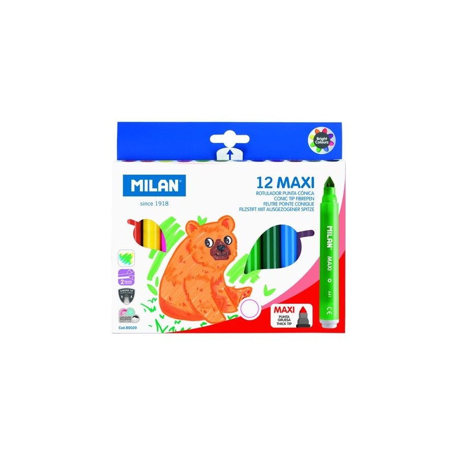 ROTULADOR FIBRA MILAN MAXI CAJA de 12