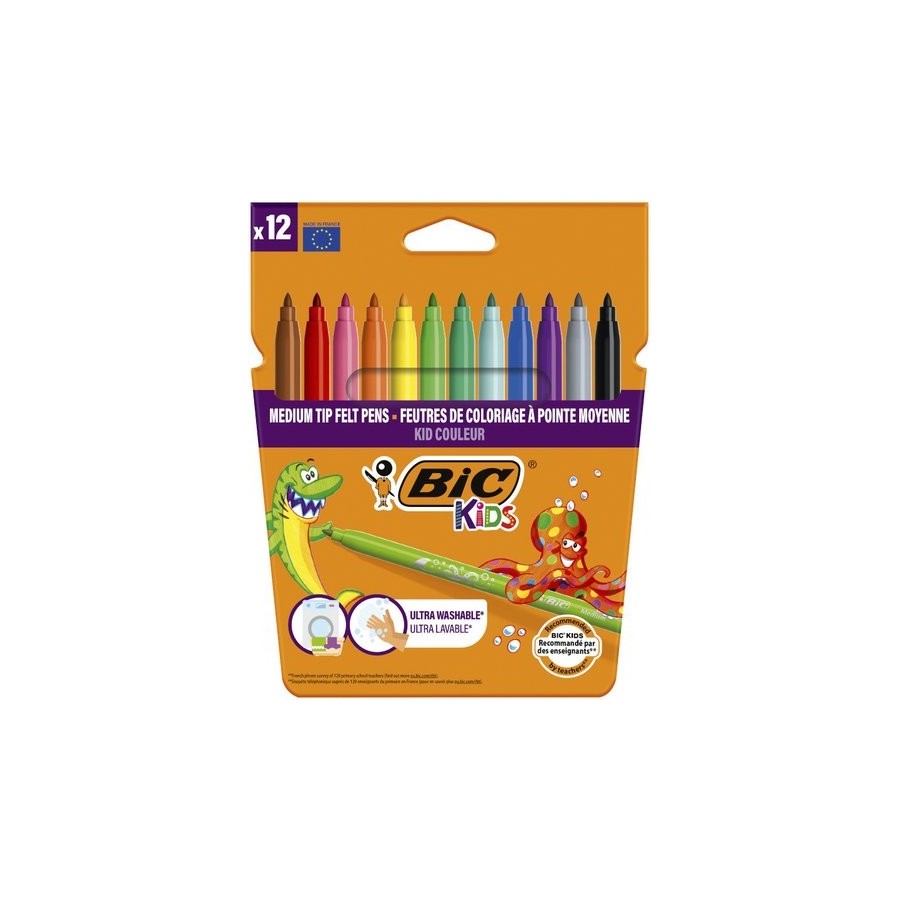 ROTULADOR FIBRA BIC KID COULEUR ESTUCHE de 12