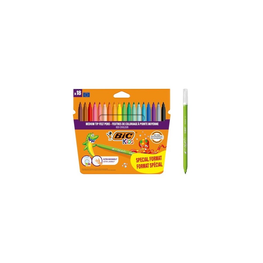 ROTULADOR FIBRA BIC KID COULEUR ESTUCHE de 18