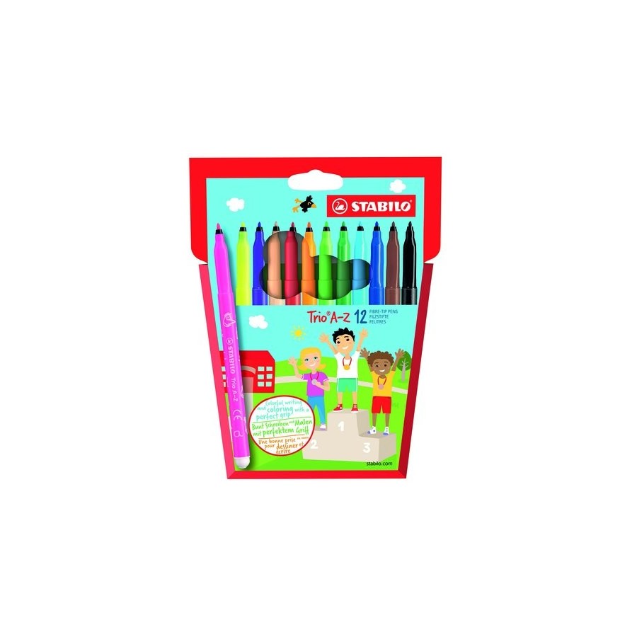 ROTULADOR FIBRA STABILO TRIO A-Z 378 ESTUCHE de 12