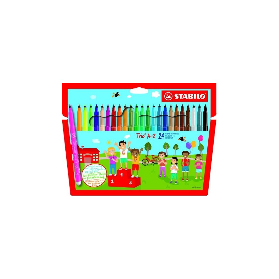 ROTULADOR FIBRA STABILO TRIO A-Z 378 ESTUCHE de 24