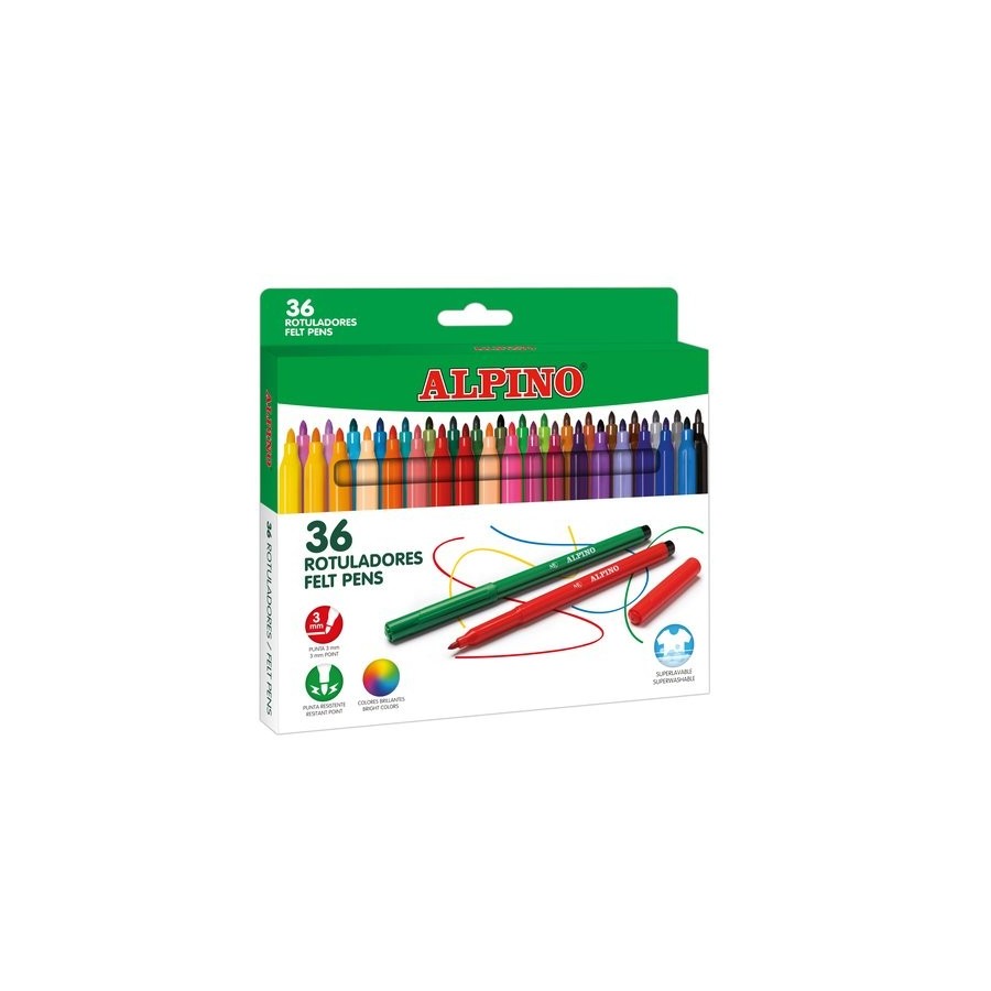 ROTULADOR FIBRA ALPINO STANDARD  ESTUCHE de 36