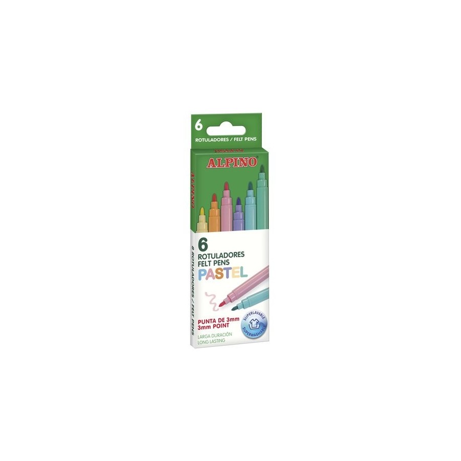 ROTULADOR FIBRA ALPINO STANDARD PASTEL ESTUCHE de 6