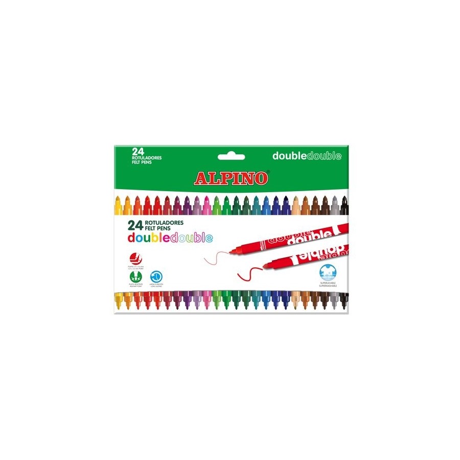 ROTULADOR FIBRA ALPINO DOUBLE DOUBLE BOLSA de 24