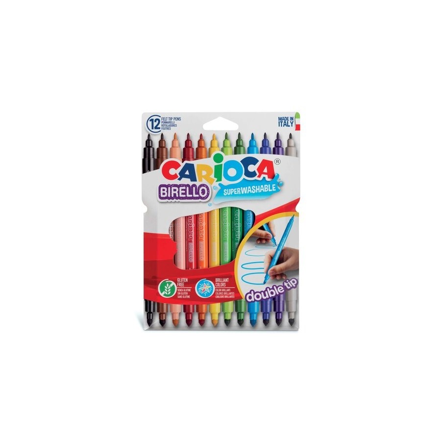 ROTULADOR FIBRA CARIOCA BIRELLO DOBLE CAJA de 12