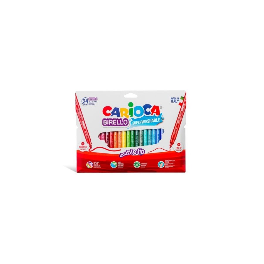 ROTULADOR FIBRA CARIOCA BIRELLO DOBLE CAJA de 24