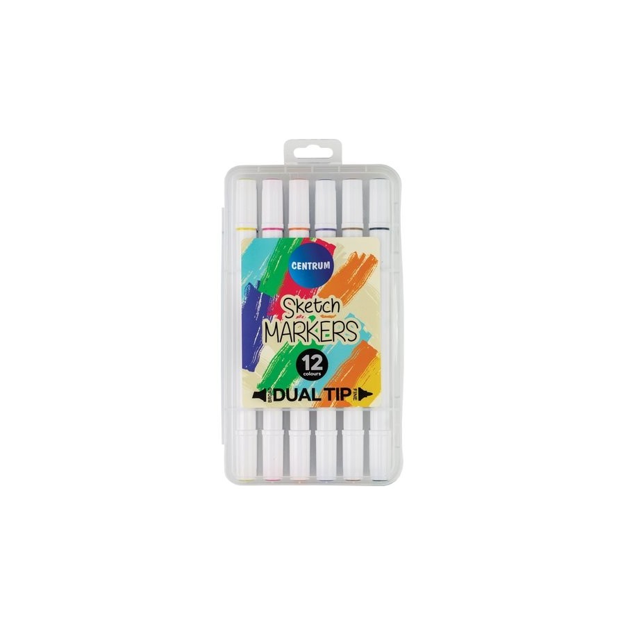 ROTULADOR CENTRUM MARKER PARA BOCETOS DOBLE PUNTA ESTUCHE de 12